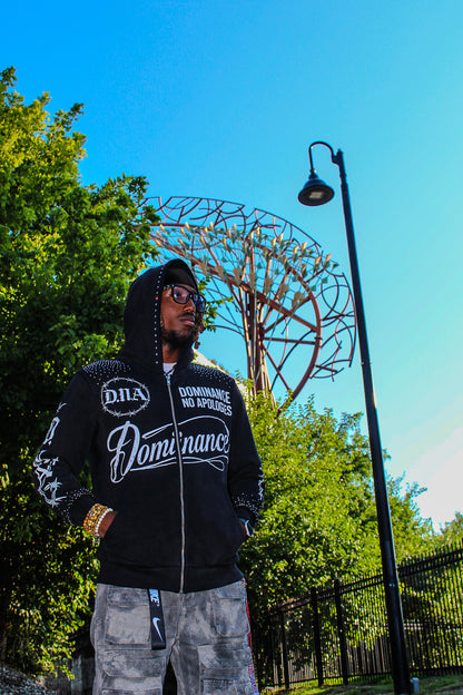 D.N.A Drop 01 Zip Hoodie - Coal Wash Black