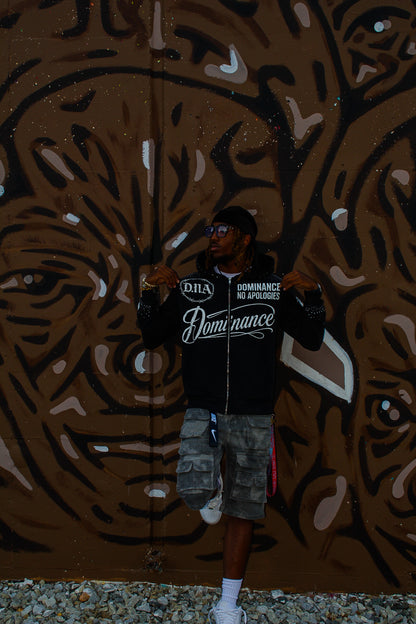 D.N.A Drop 01 Zip Hoodie - Coal Wash Black