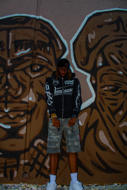 D.N.A Drop 01 Zip Hoodie - Coal Wash Black