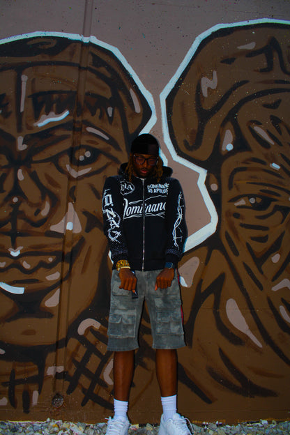 D.N.A Drop 01 Zip Hoodie - Coal Wash Black