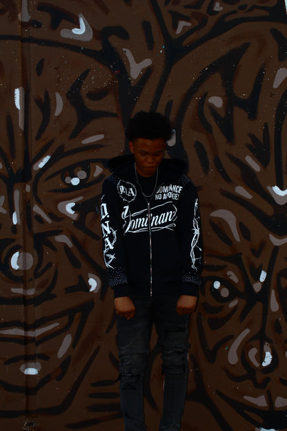 D.N.A Drop 01 Zip Hoodie - Coal Wash Black