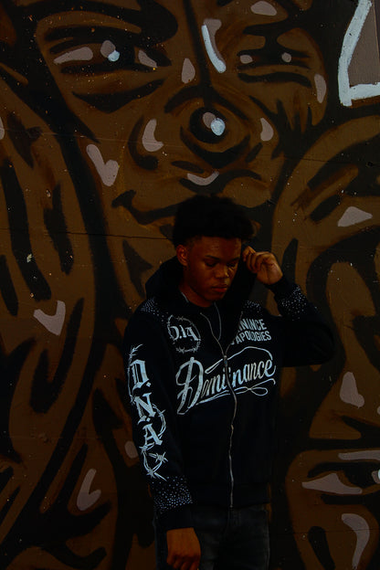 D.N.A Drop 01 Zip Hoodie - Coal Wash Black